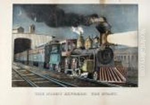 The Night Express, The Start by Currier & Ives Publishers