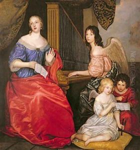 Francoise Louise 1644-1710 Duchess of La Valliere with her Children as Angels by Sir Peter Lely