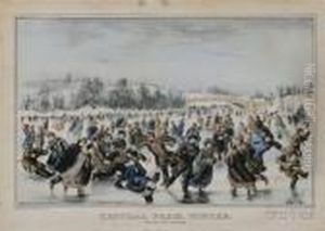 Central Park Winter, The Skating Carnival by Currier & Ives Publishers