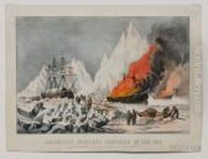 American Whalers Crushed In The Ice by Currier & Ives Publishers