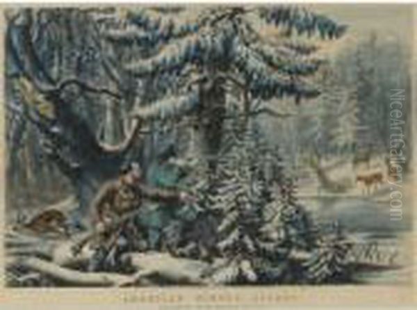 American Field Sports: 
Retrieving And American Winter Sports: Deer Shooting "on The Shattagee" 
(gale 164 And 223) - view 1