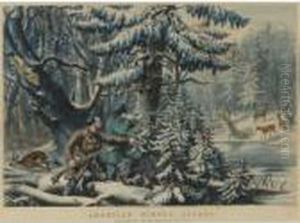 American Field Sports:
Retrieving And American Winter Sports: Deer Shooting "on The Shattagee"
(gale 164 And 223) by Currier & Ives Publishers