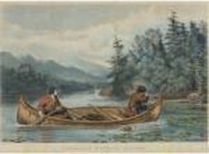 American Frontier Life: On The 
War Path And American Hunting Scenes: A Good Chance (gale 171 And 186) by Currier & Ives Publishers