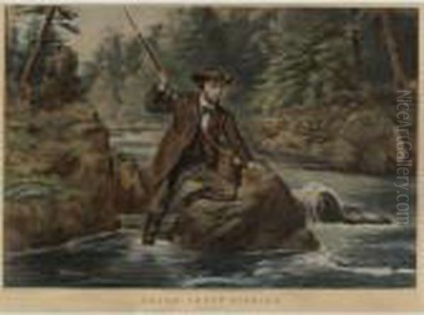 American Hunting Scenes: A Good
Chance And Brook Trout Fishing: An Anxious Moment (gale 186 And 789) - view 1