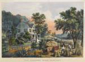 The Farmers Home - Harvest [c1890] by Currier & Ives Publishers
