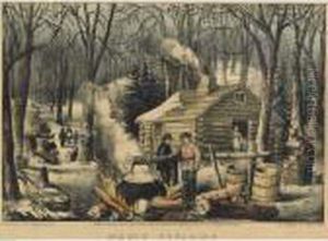 Maple Sugaring: Early Spring In The Northern Woods by Currier & Ives Publishers