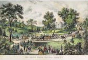 The Grand Drive, Central Park N.y. by Currier & Ives Publishers