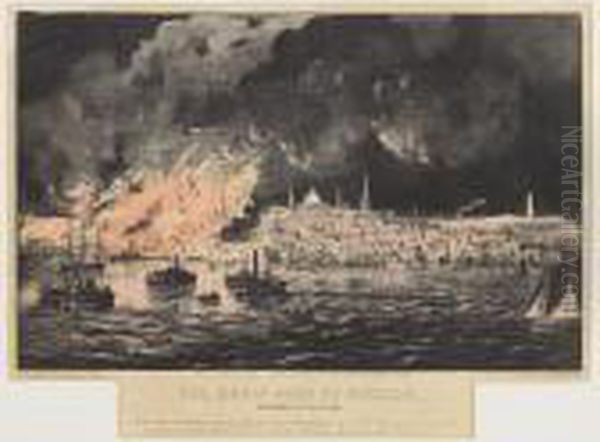 The Great Fire At Boston - view 1