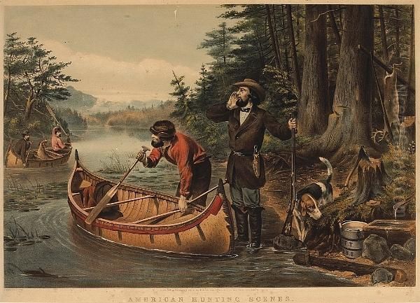 American Hunting Scenes: "an Early Start" - view 1