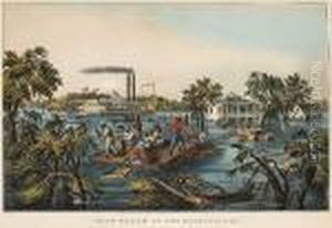 "high Water" In The Mississippi by Currier & Ives Publishers