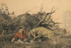 The Life Of A Hunter: "catching A Tartar" by Currier & Ives Publishers