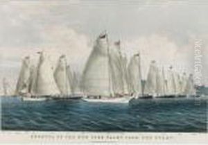 Regatta Of The New York Yacht Club by Currier & Ives Publishers