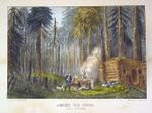 Among The Pines; Home Sweet Home; The Old Farm House; The Roadside Mill by Currier & Ives Publishers