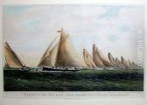 Regatta Of The New York Yacht Club by Currier & Ives Publishers