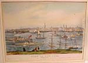 View Of New York From Brooklyn Heights by Currier & Ives Publishers