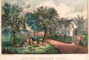 American Homestead, Spring, Summer, Autumn, Winter by Currier & Ives Publishers