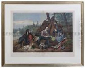 Camping In The Woods, Laying Off by Currier