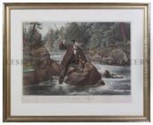 Brook Trout Fishing. An Anxious Moment by Currier