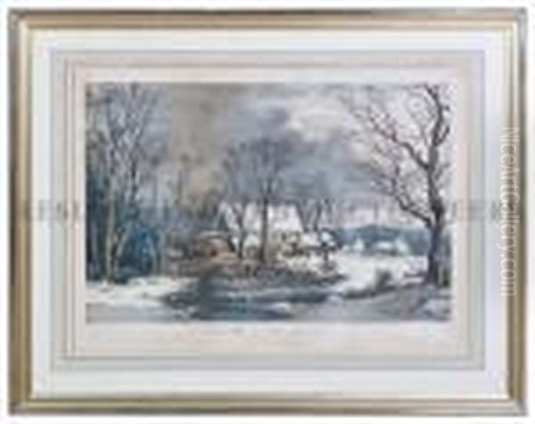 Winter In The Country. The Old Grist Mill. - view 1
