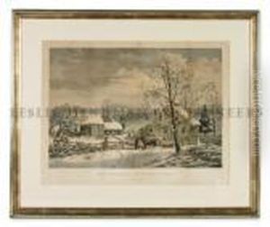 New England Winter Scene. by Currier