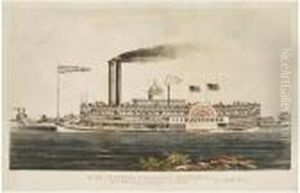 High Pressure Steamboat Mayflower. by Currier