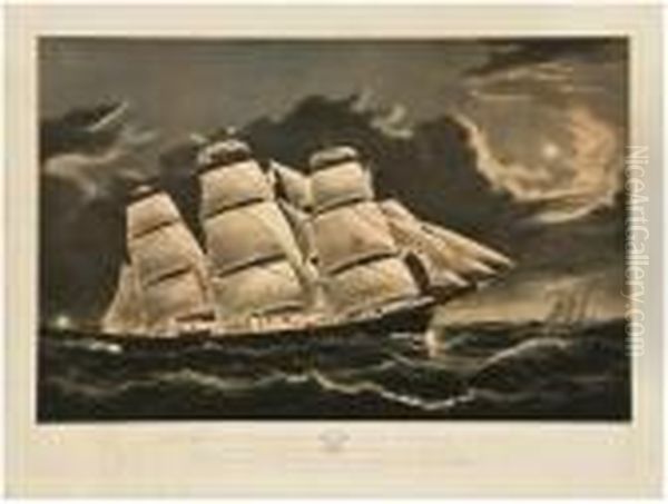 Clipper Ship Dreadnoughtoff Tuskar Light - view 1