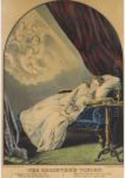 Daniel In The Lion""""s Den 
[c1354]; Handcoloured Lithograph. Published At 2 Spruce Street, New 
York. - view 1