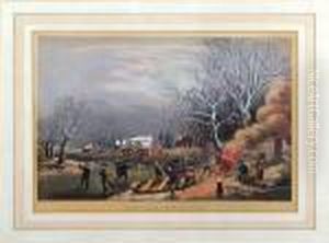 Winter Evening (c. 6734) by Currier