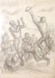 Untitled (univ. Of Wisc. Football Game) by John Steuart Curry