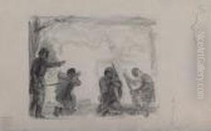 Sketch For Army Training by John Steuart Curry