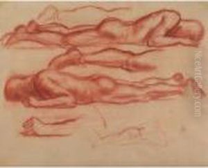 Figure Study For Tragic Prelude by John Steuart Curry