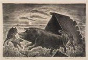 Coyotes Stealing A Pig by John Steuart Curry