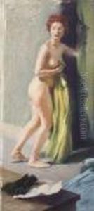 Female Nude With Green Robe by John Steuart Curry