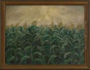 Oil Oncanvas Of A Cornfield by John Steuart Curry