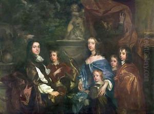 Sir Edward Hales 1695 and his family by Sir Peter Lely