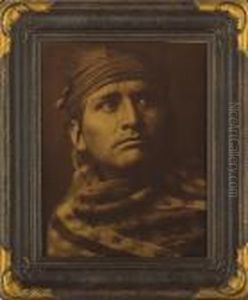 A Chief Of The Desert-navaho by Edward Sherrif Curtis
