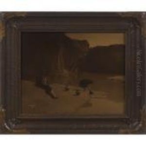At The Old Well At Acoma by Edward Sherrif Curtis