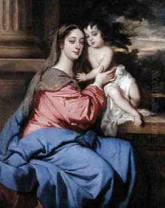 Portrait of the Duchess of Cleveland 1641-1709 with Charles Fitzroy by Sir Peter Lely