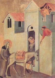 Beata Umilta Transport Bricks to the Monastery c. 1341 by Pietro Lorenzetti
