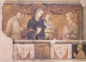Madonna With St Francis And St John The Evangelist by Pietro Lorenzetti