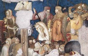 Crucifixion (detail-4) 1320 by Pietro Lorenzetti