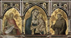 Madonna and Child with St Francis and St John the Baptist c. 1320 by Pietro Lorenzetti