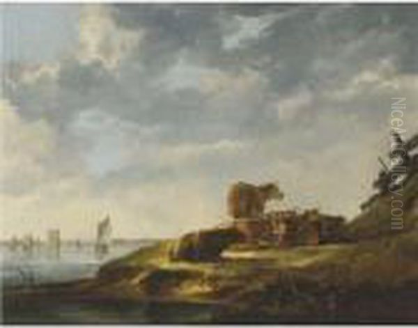 A River Landscape With Seven Cows And A Distant View Of The Towerof Merwede - view 1