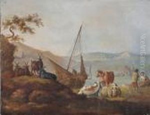 Cattle And Goats By A River by Aelbert Cuyp