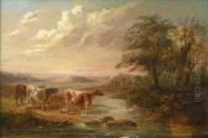 Cattle Watering In An Landscape by Aelbert Cuyp