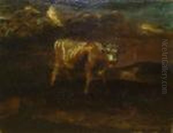 A Bull In Dark Landscape - view 1