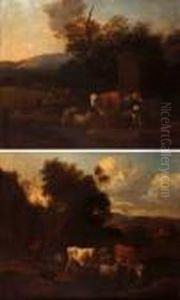 Lady Resting With Cattle And Sheep by Aelbert Cuyp