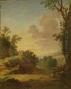 Figure And Donkey On A Rocky Track by Aelbert Cuyp