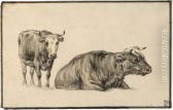 Study Of Two Cows - view 1