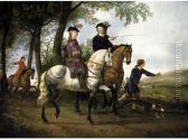 Landscape With A Hunt And A Portrait Of A Youth With His Tutor - view 1